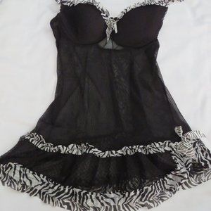 Native Intimates Black Sheer Night Gown